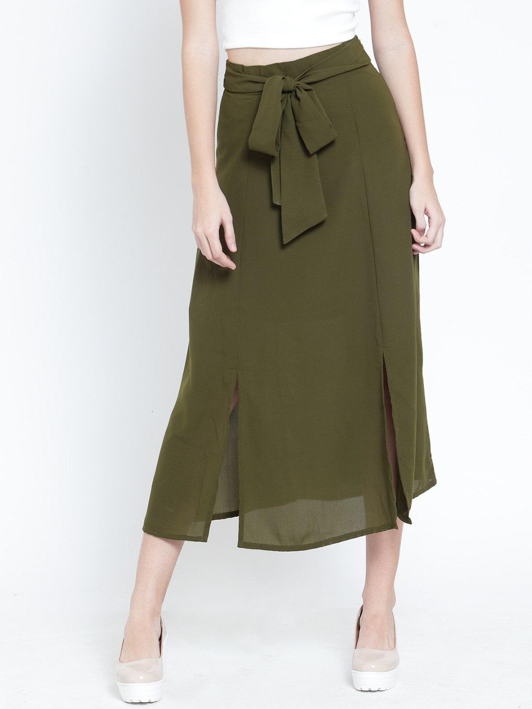 martini-women-olive-green-solid-a-line-midi-skirt