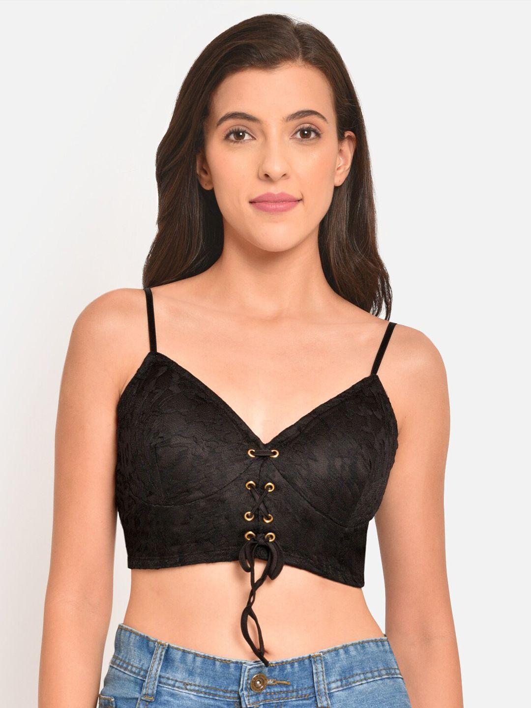 martini black lace bralette crop top