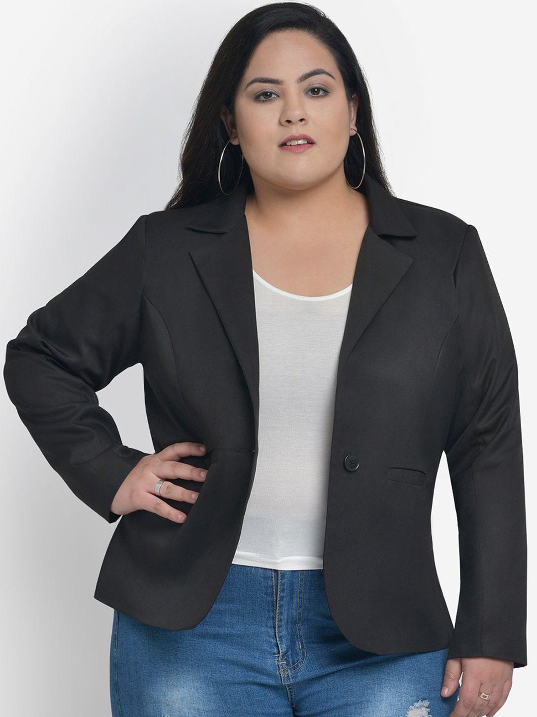 martini women black solid single-breasted casual blazer