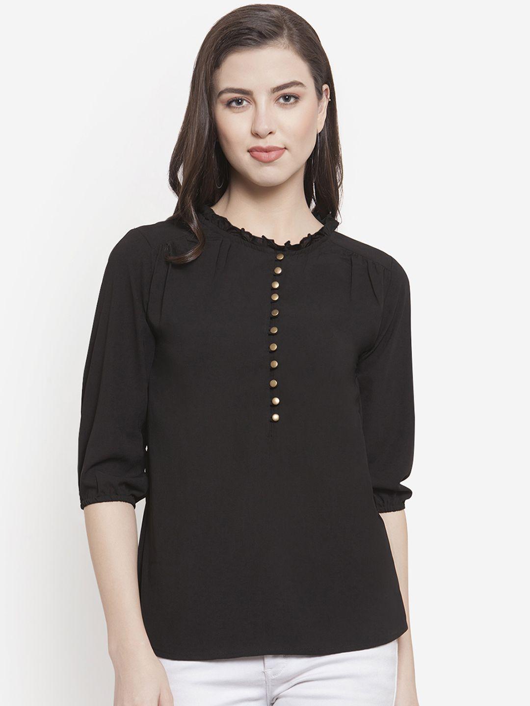 martini women black solid top