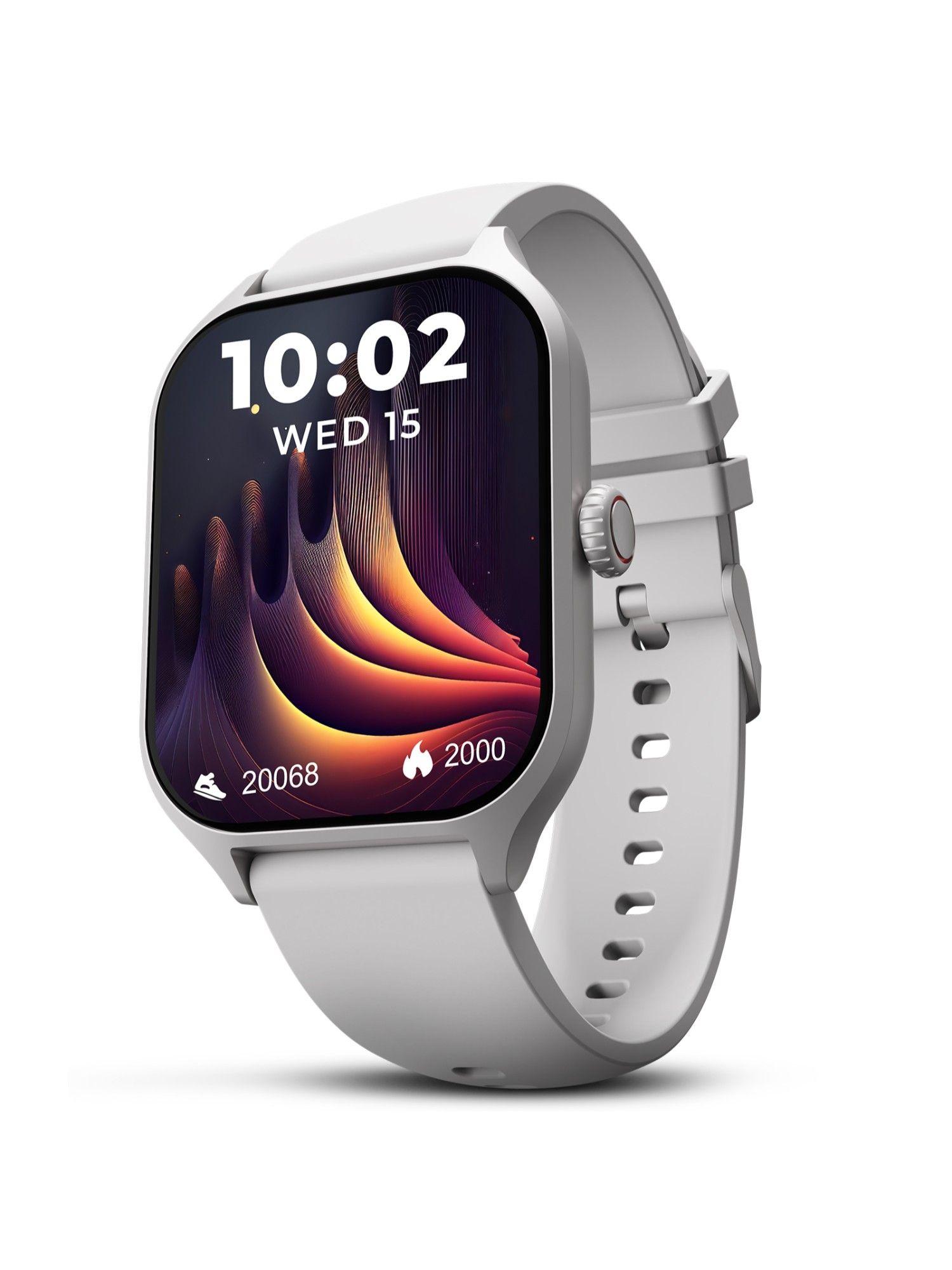 marv raze 1.96" display bluetooth calling smartwatch - iced silver