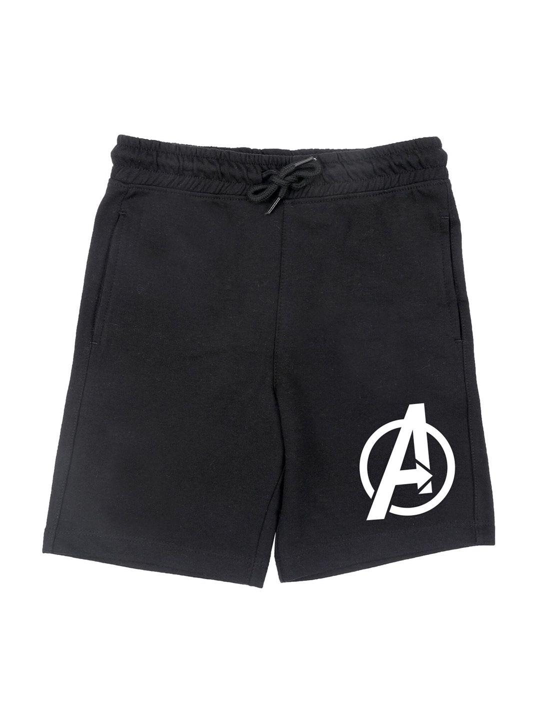 marvel by wear your mind boys black avenger graphic print shorts
