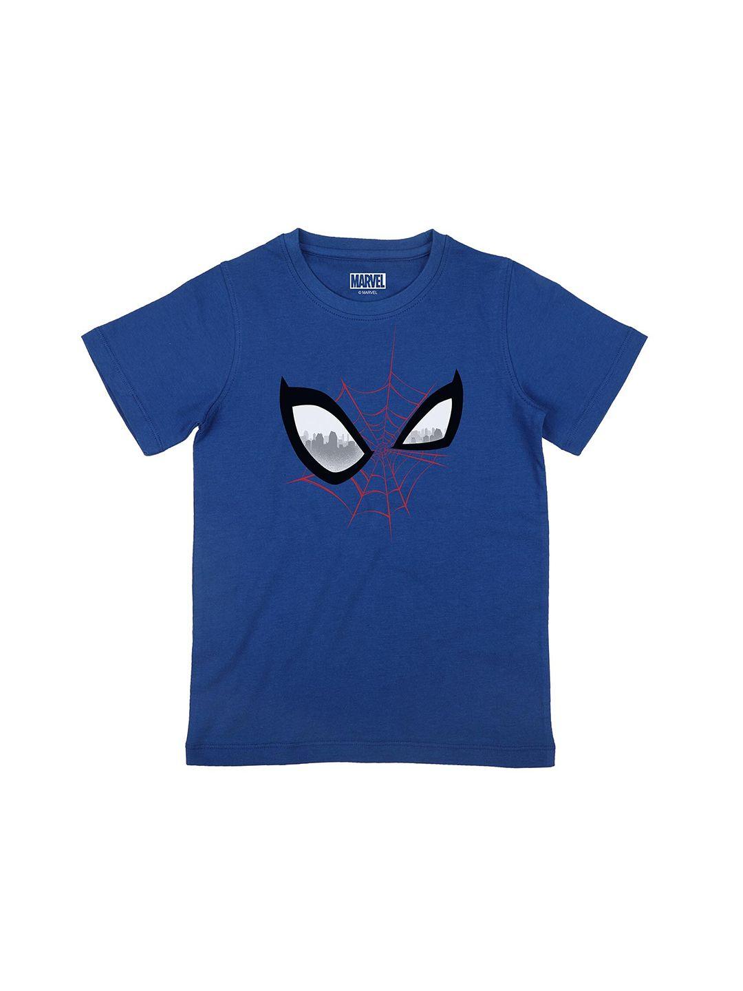 marvel by wear your mind boys blue na printed applique t-shirt na