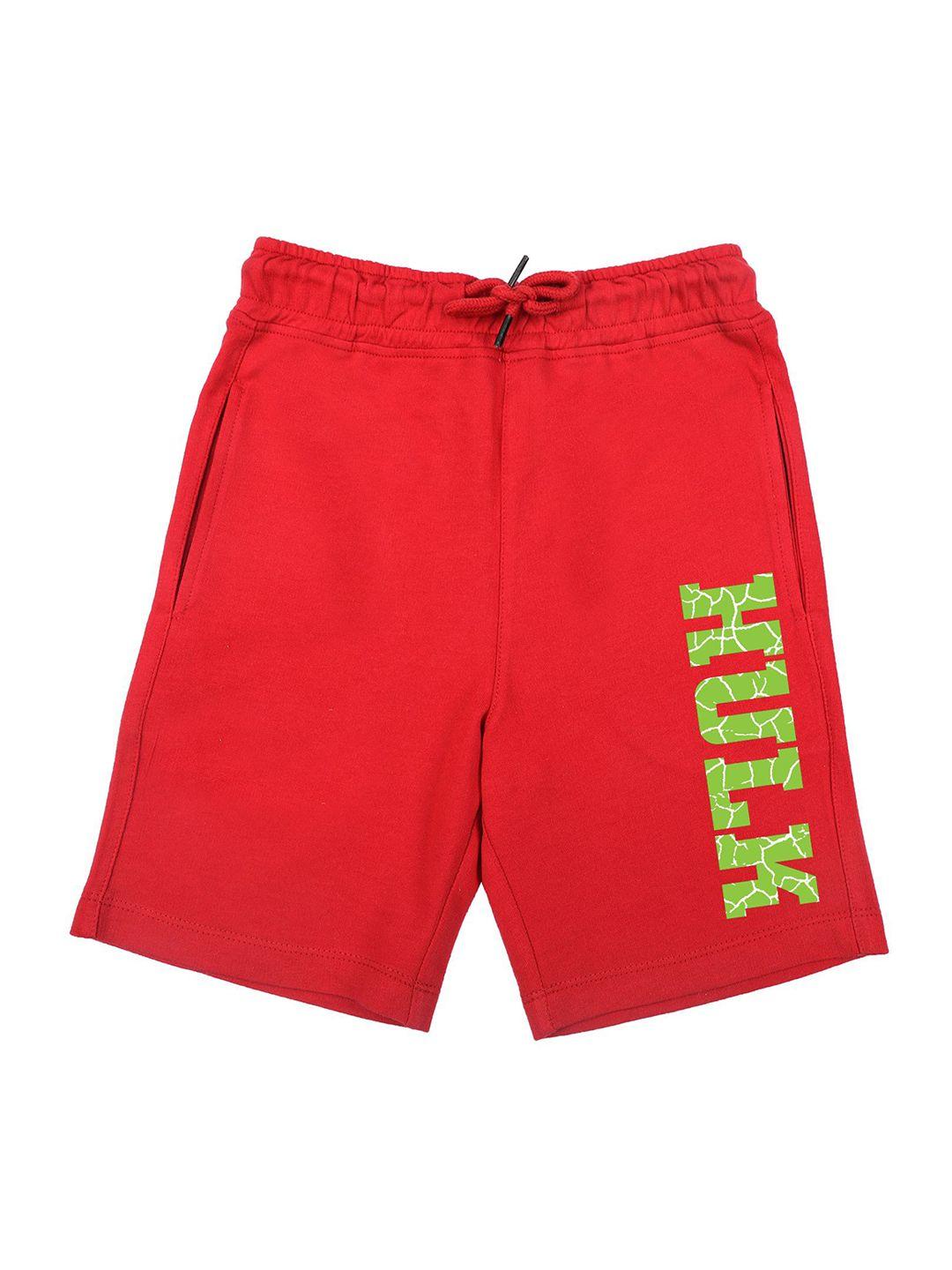 marvel by wear your mind boys red superhero printed hulk shorts