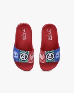 marvel avengers print round-toe slides