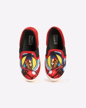 marvel avengers print slip-on sneakers
