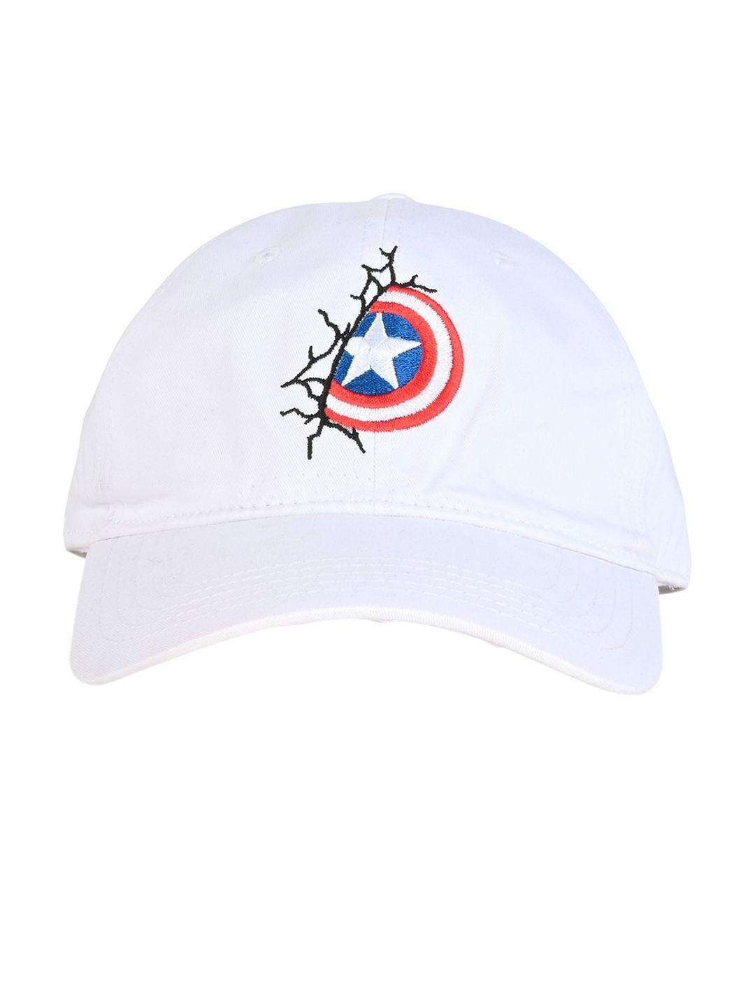 marvel boys pure cotton white & red embroidered visor cap