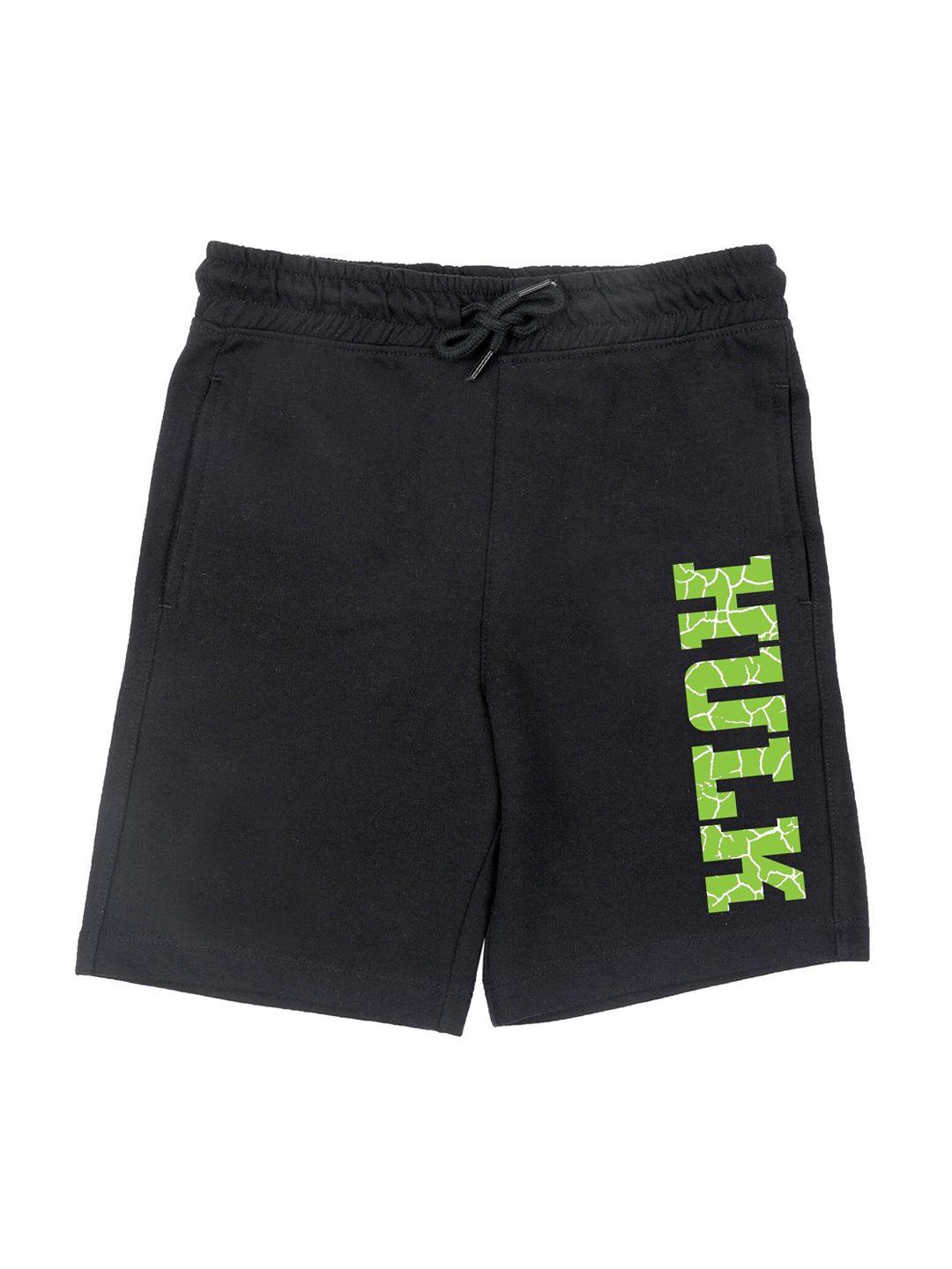 marvel by wear your mind boys black superhero printed hulk hot pants shorts