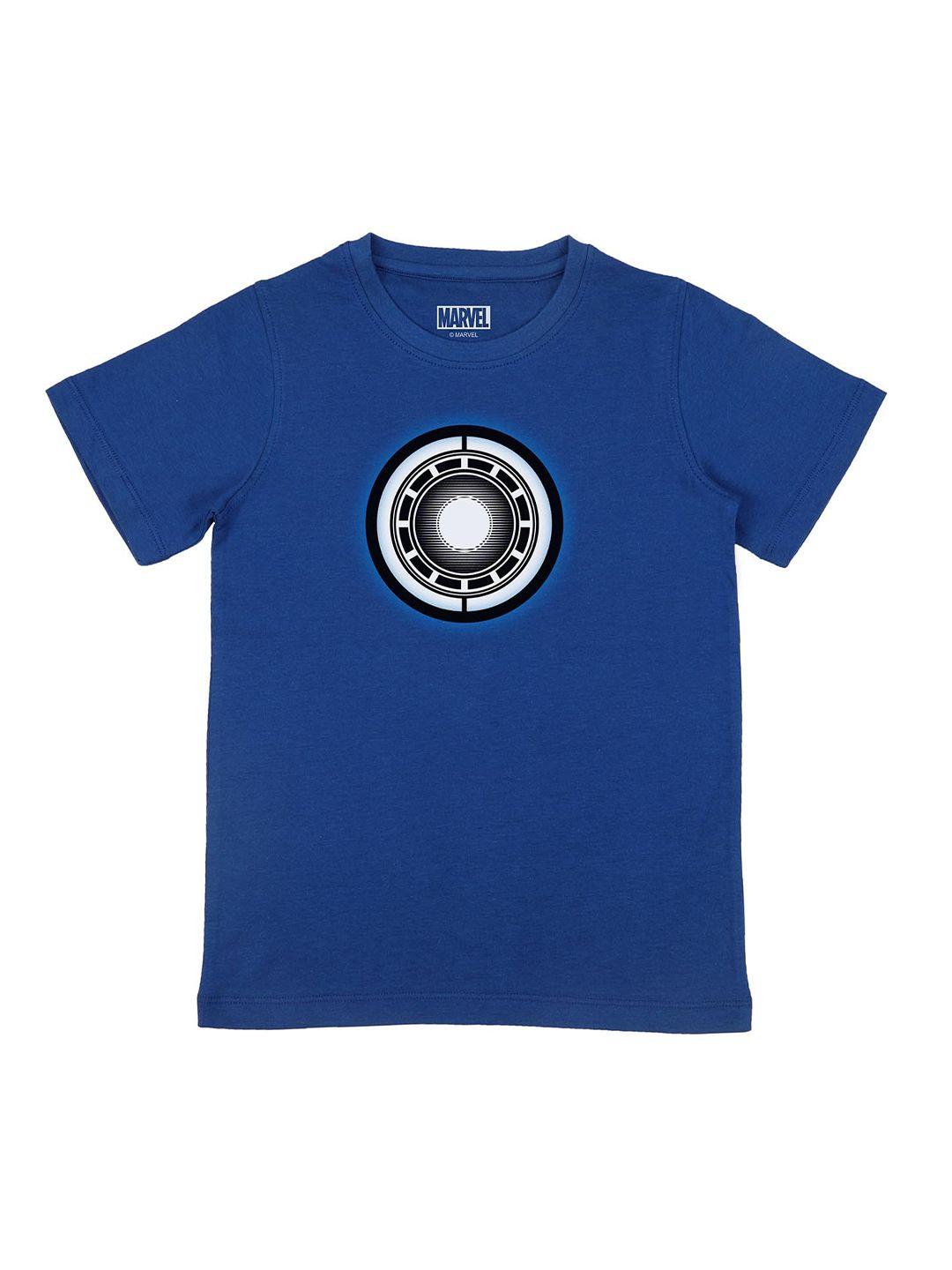 marvel by wear your mind boys blue avengers  printed t-shirt