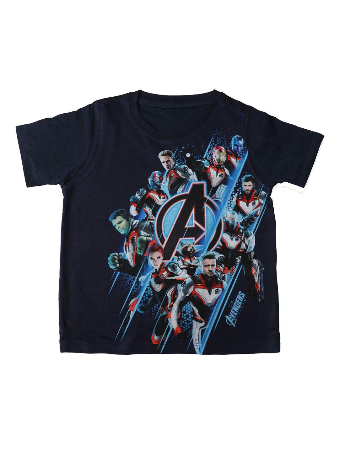 marvel by wear your mind boys blue printed round neck t-shirt