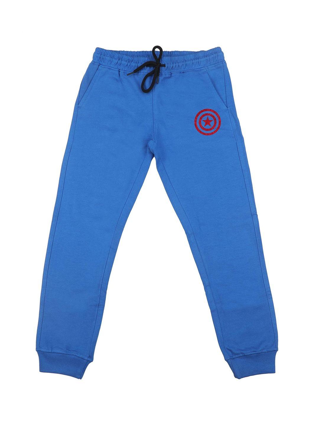 marvel by wear your mind boys blue solid marvel avengers straight-fit joggers