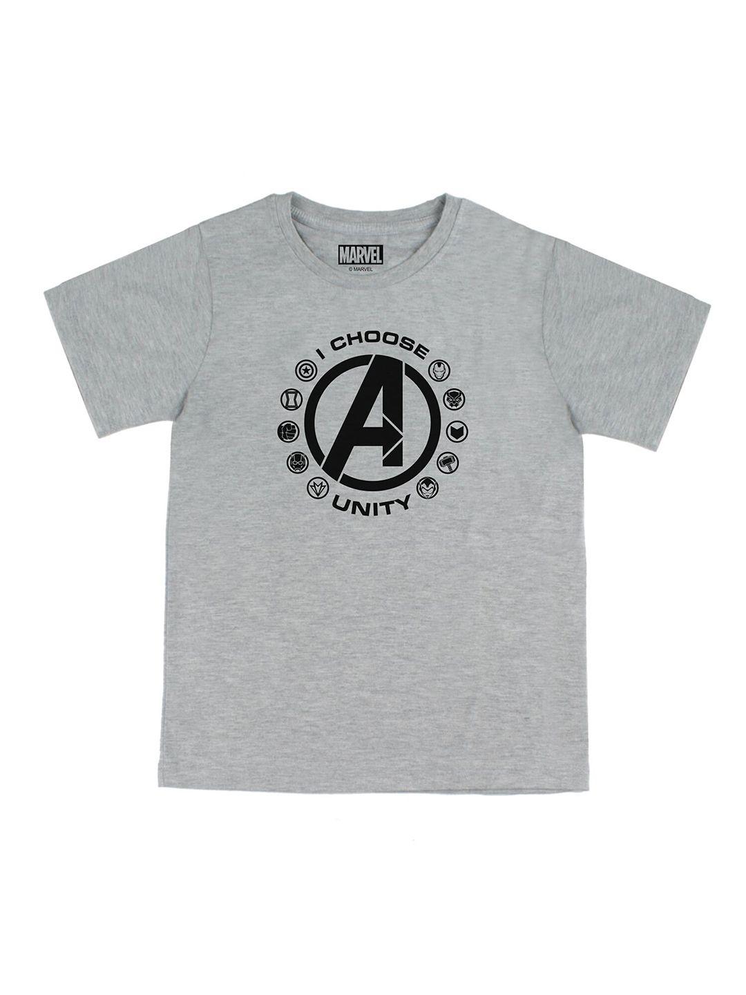 marvel by wear your mind boys grey avengers printed t-shirt