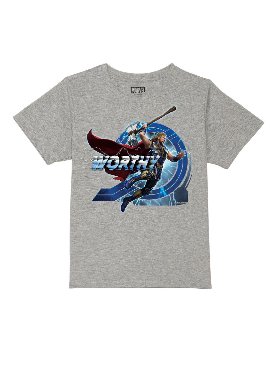 marvel by wear your mind boys grey printed t-shirt