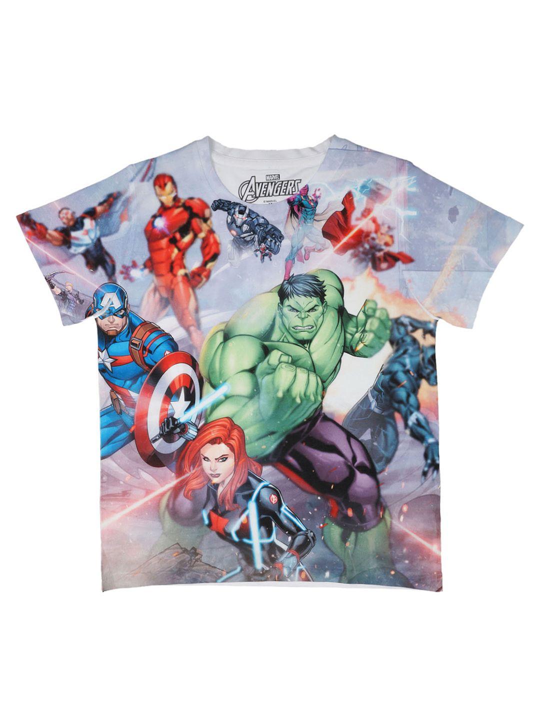marvel by wear your mind boys multicoloured printed round neck t-shirt