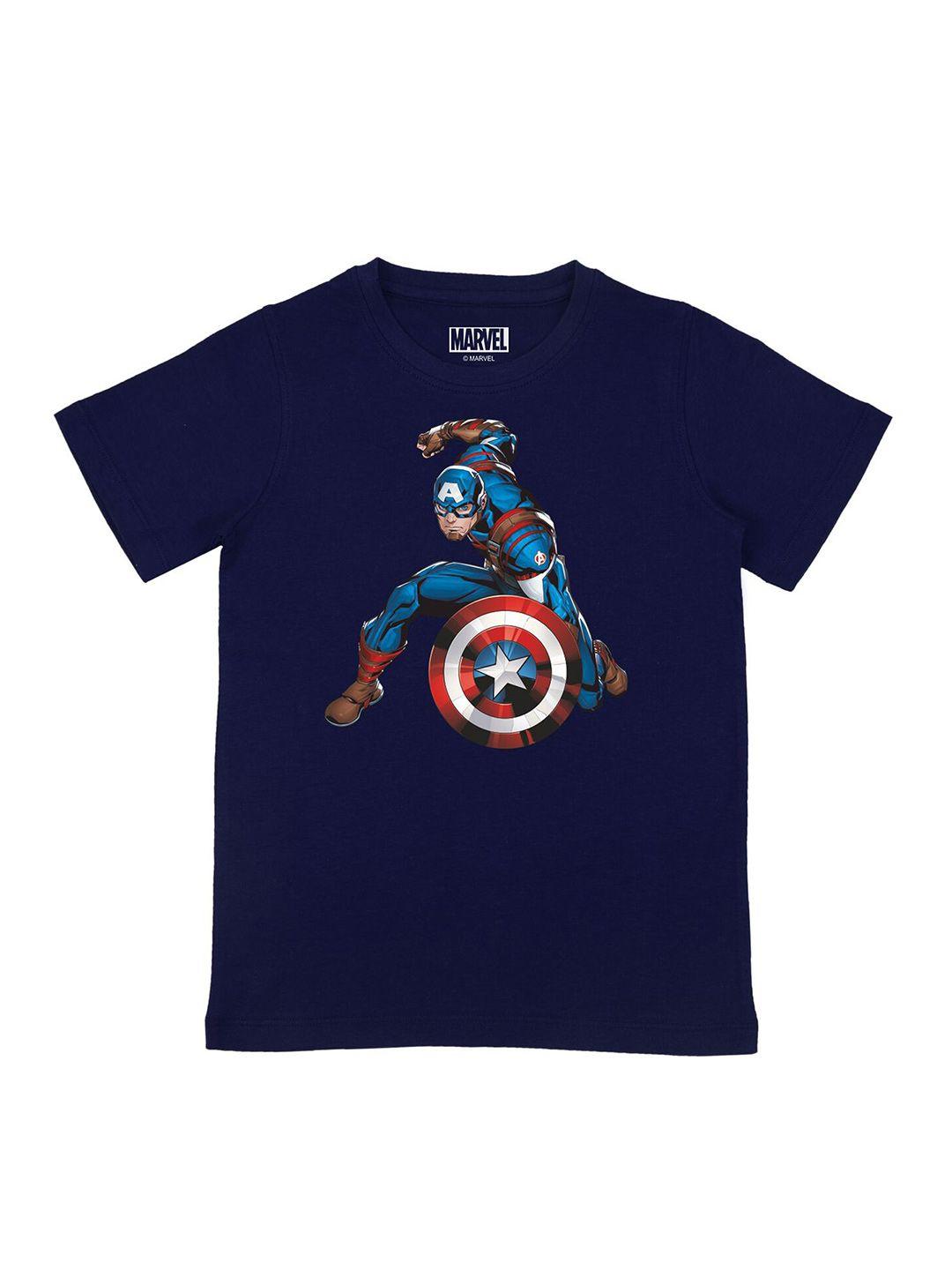 marvel by wear your mind boys navy blue printed t-shirt