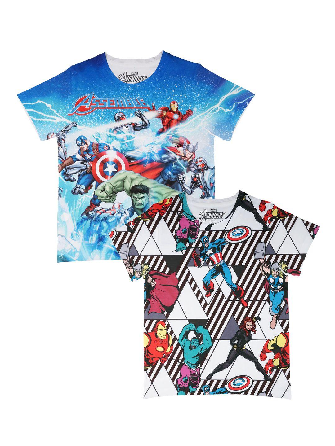 marvel by wear your mind boys pack of 2 avengers printed t-shirts