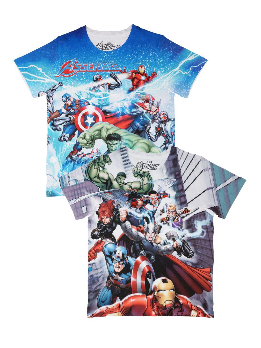 marvel by wear your mind boys pack of 2 avengers printed t-shirts