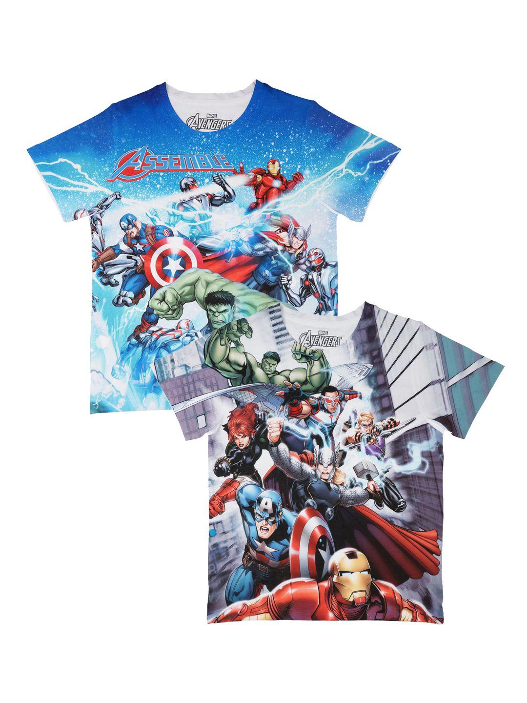 marvel by wear your mind boys pack of 2 printed t-shirts