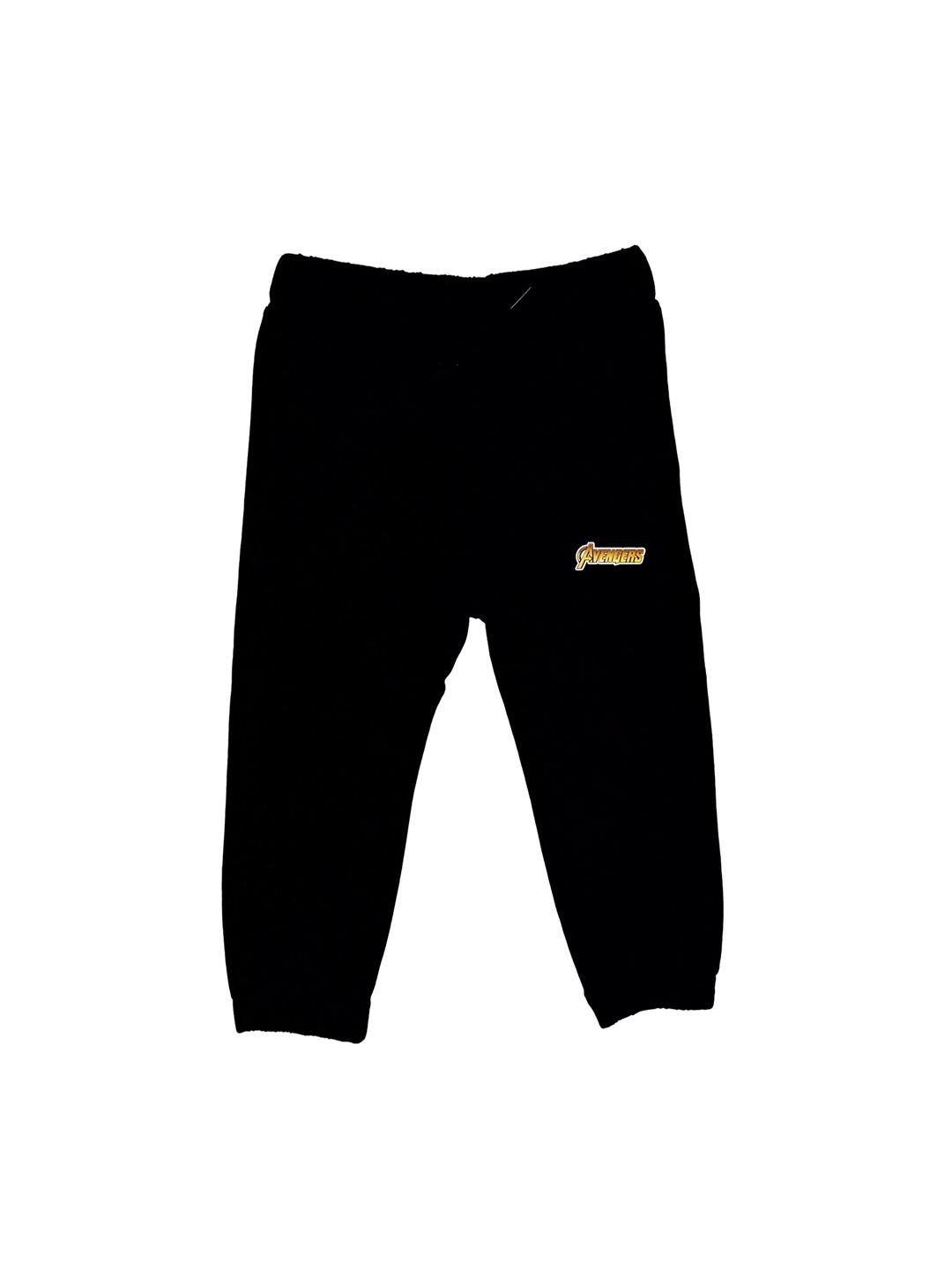 marvel by wear your mind kids black solid pure cotton joggers