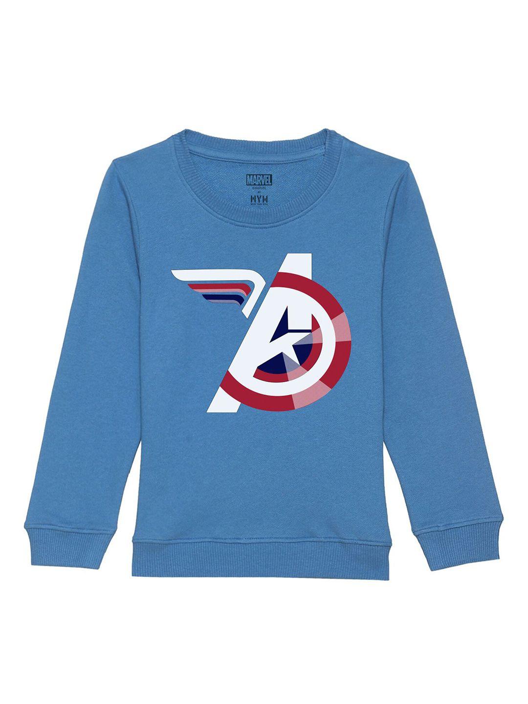 marvel by wear your mind kids blue printed sweatshirt