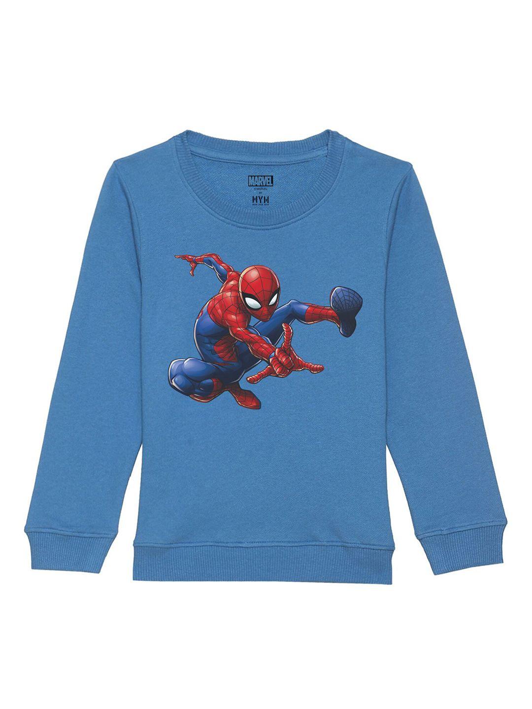 marvel by wear your mind kids blue printed sweatshirt