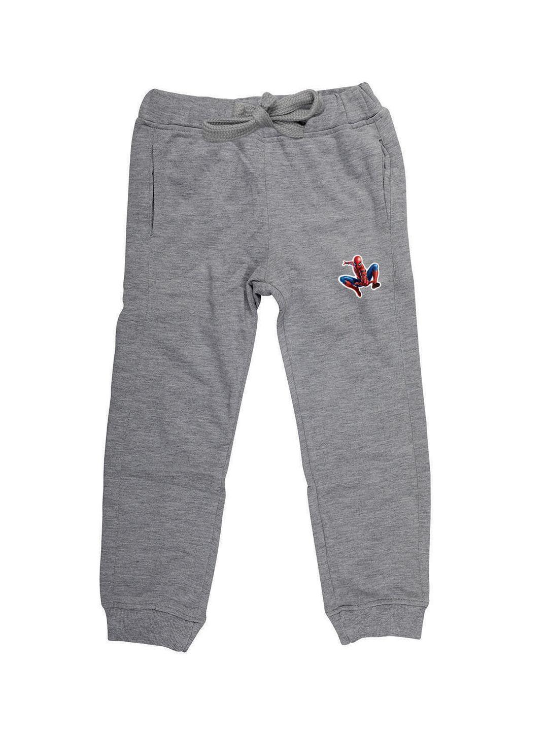 marvel by wear your mind kids grey melange solid pure cotton joggers