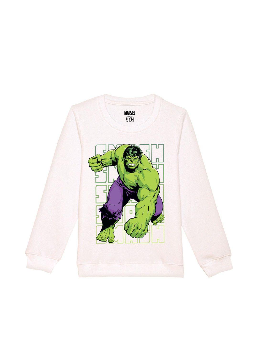 marvel by wear your mind kids hulk printed sweatshirt