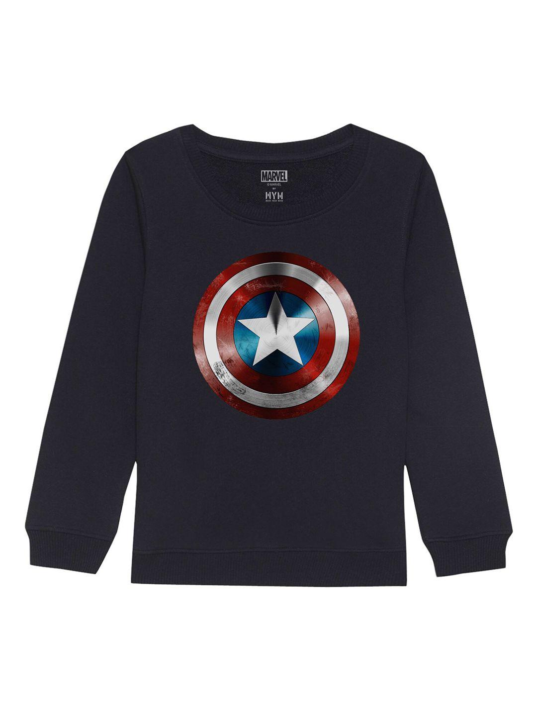 marvel by wear your mind kids navy blue printed sweatshirt