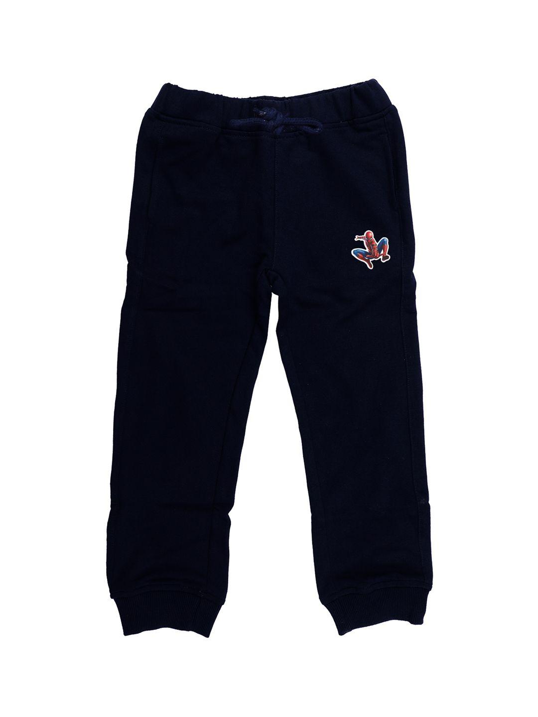 marvel by wear your mind kids navy blue solid pure cotton joggers