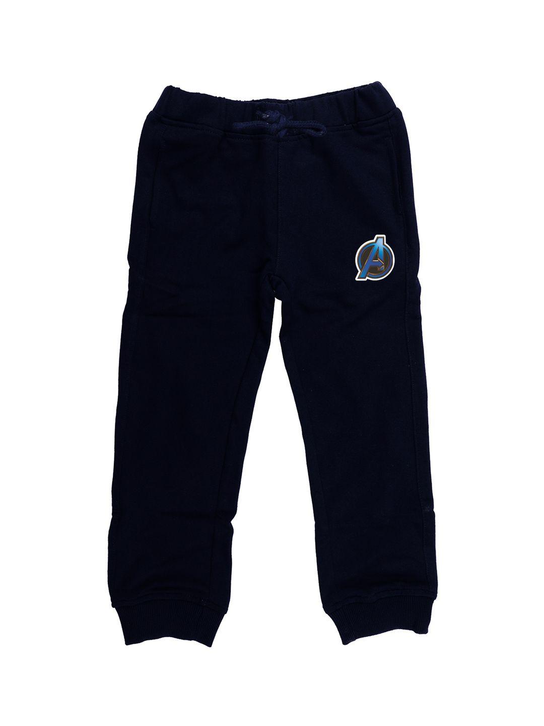 marvel by wear your mind kids navy blue solid pure cotton joggers