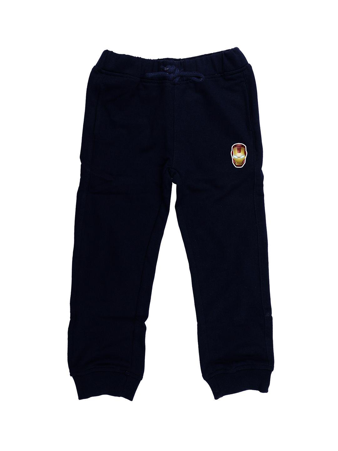 marvel by wear your mind kids navy blue solid pure cotton joggers