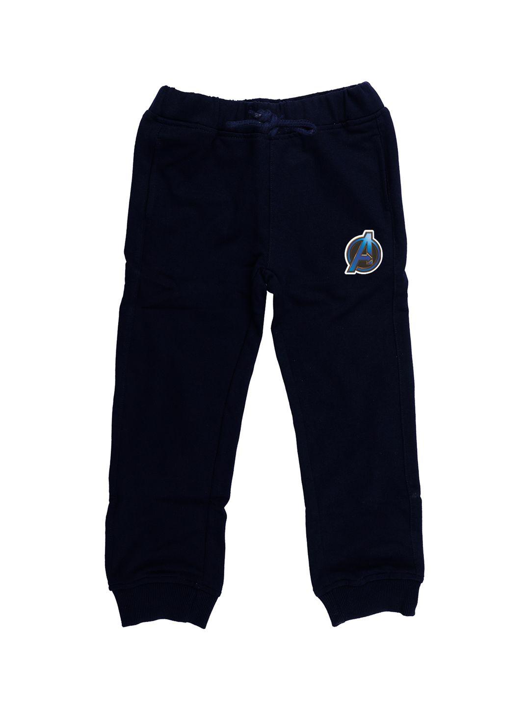 marvel by wear your mind kids navy blue solid pure cotton joggers