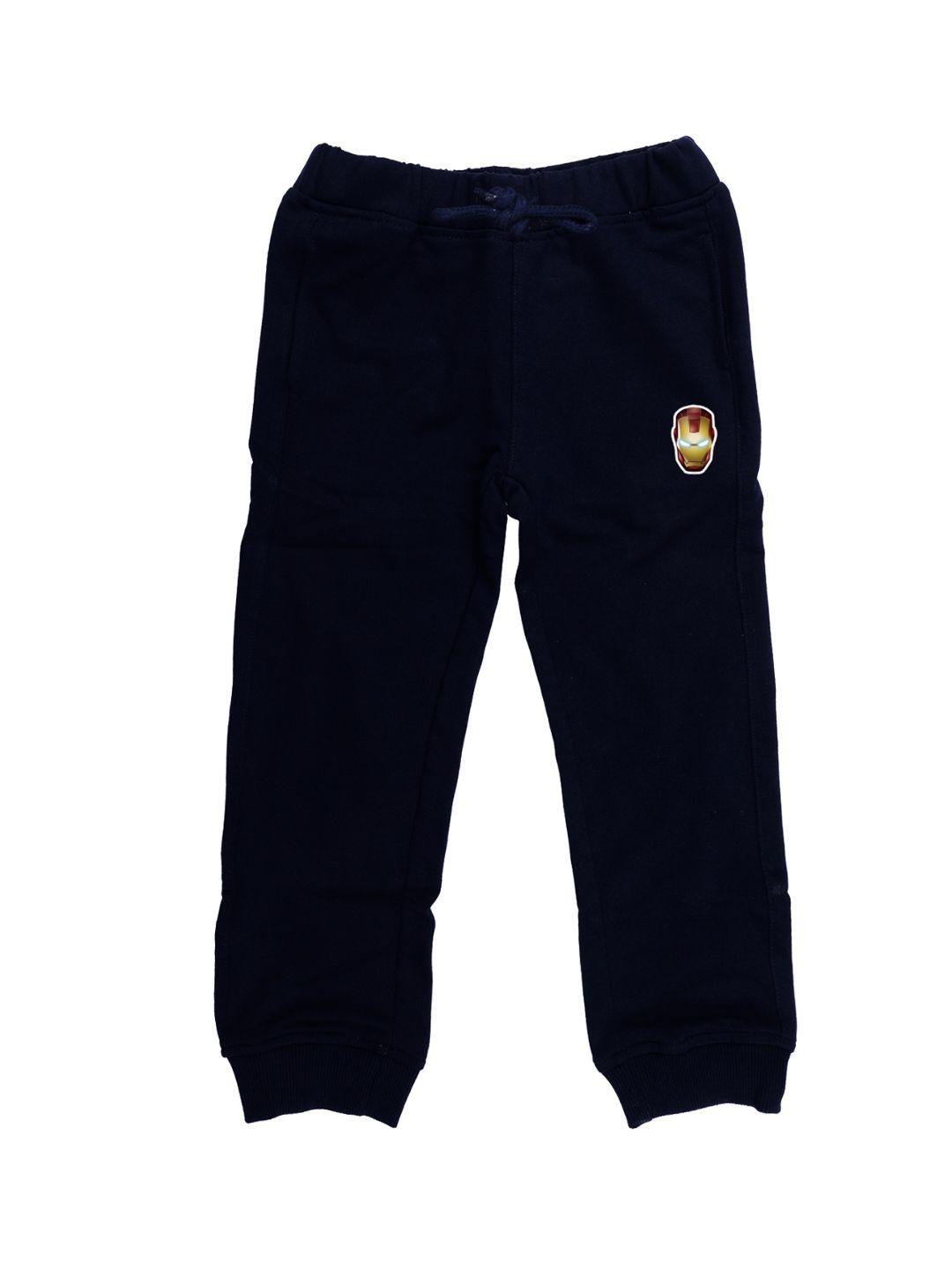 marvel by wear your mind kids navy blue solid pure cotton joggers