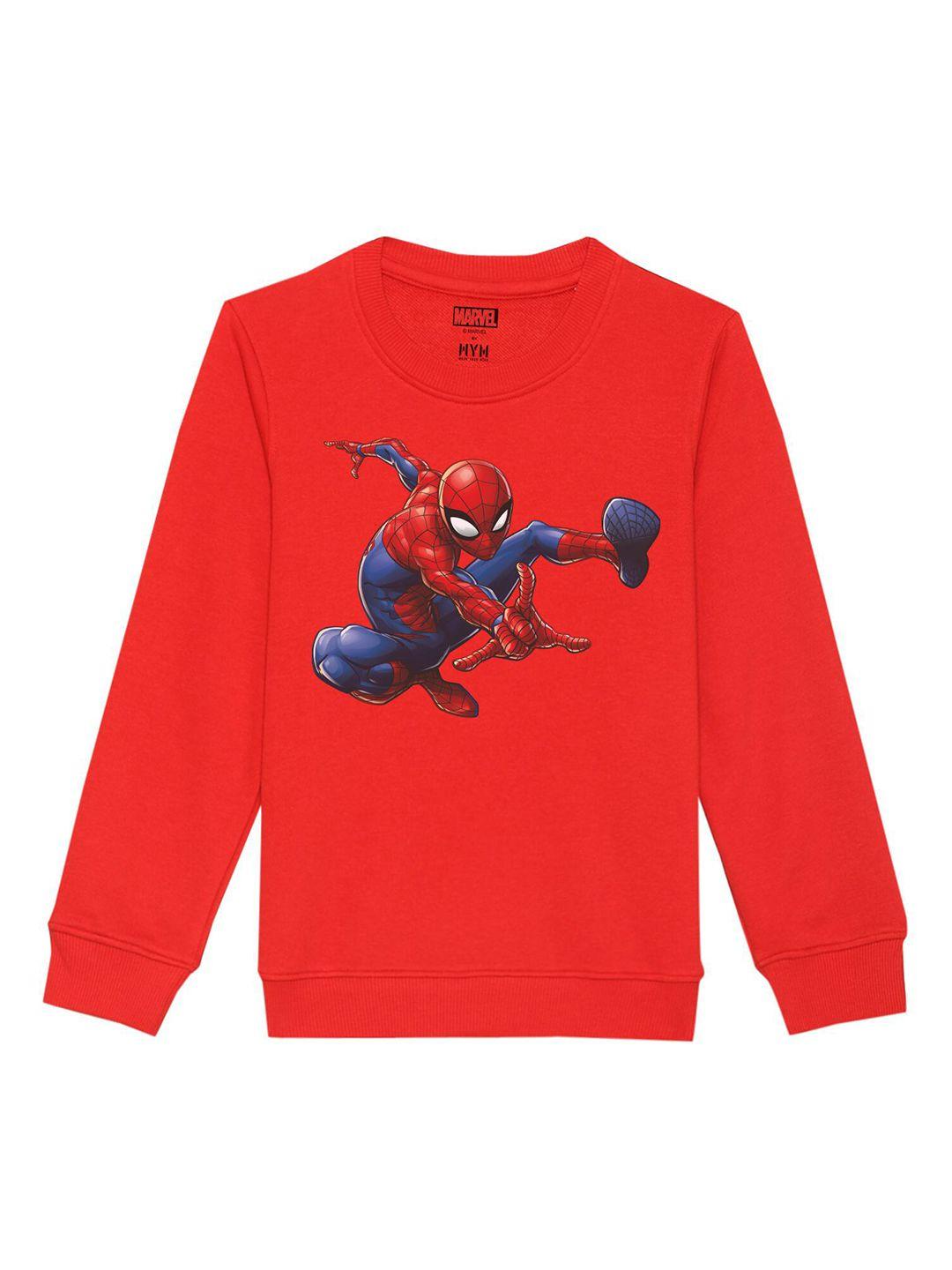 marvel by wear your mind kids red printed sweatshirt