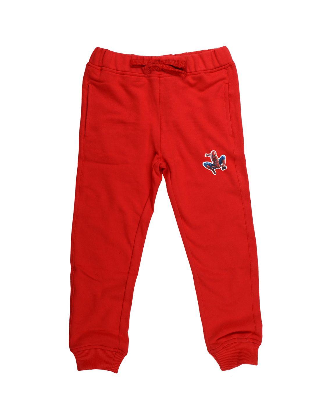 marvel by wear your mind kids red solid pure cotton joggers