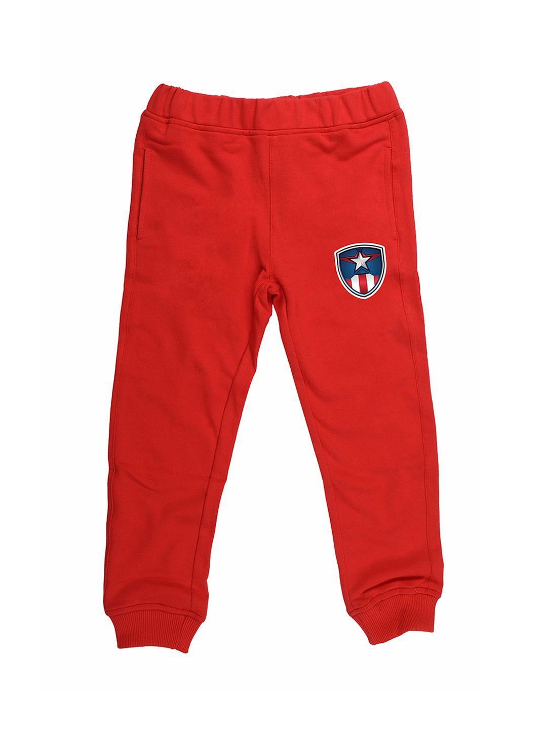 marvel by wear your mind kids red solid slim fit joggers