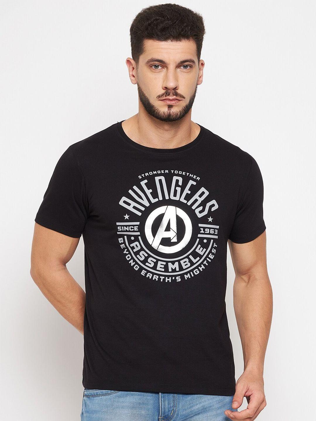 marvel by wear your mind men avengers printed pure cotton t-shirt