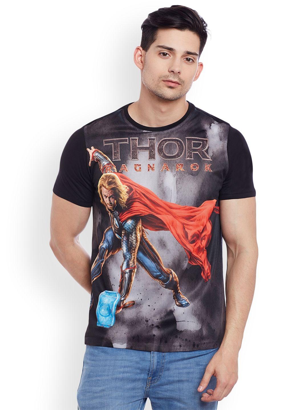 marvel by wear your mind men multicoloured printed round neck t-shirt