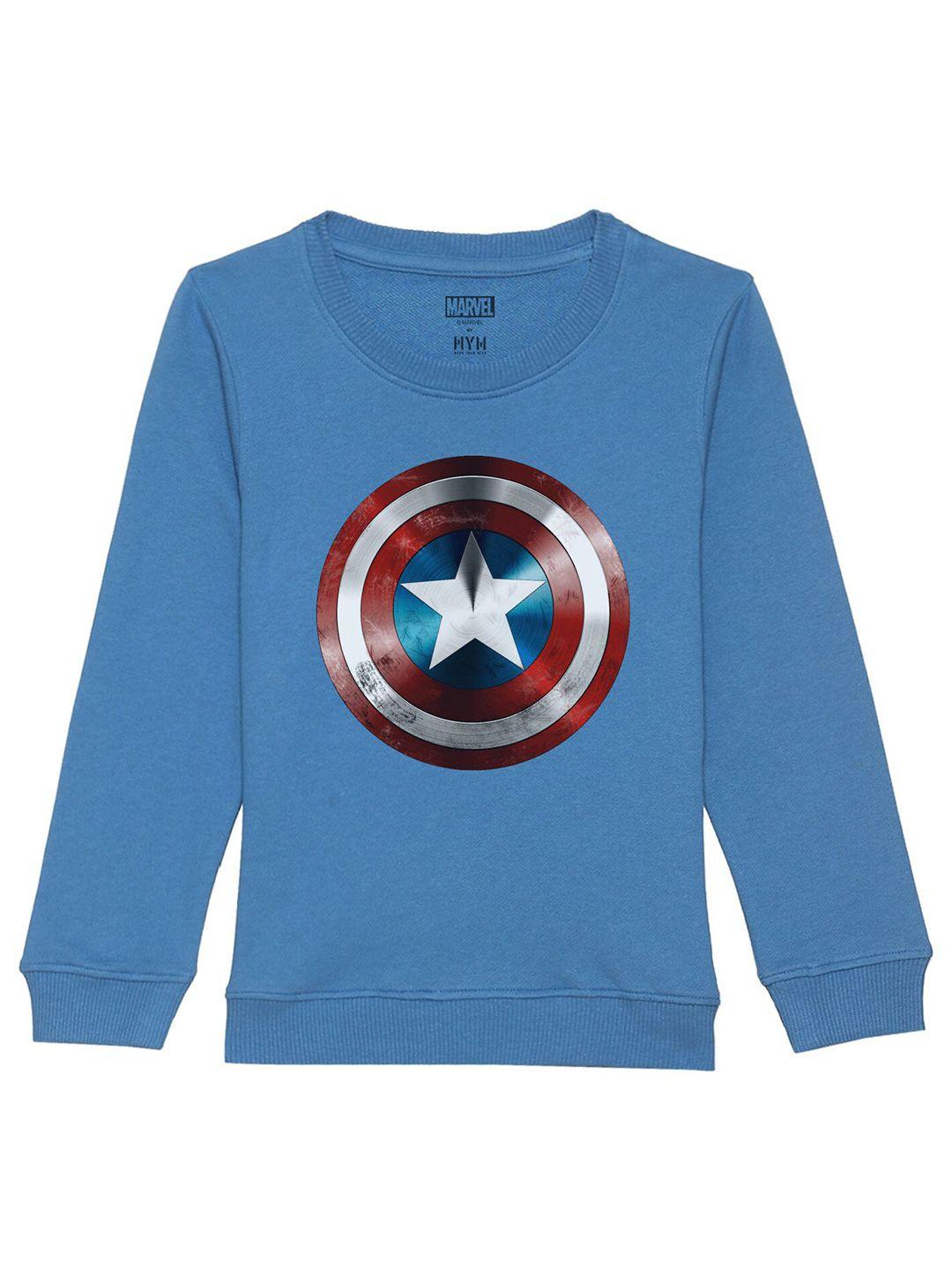 marvel by wear your mind unisex kids blue printed sweatshirt