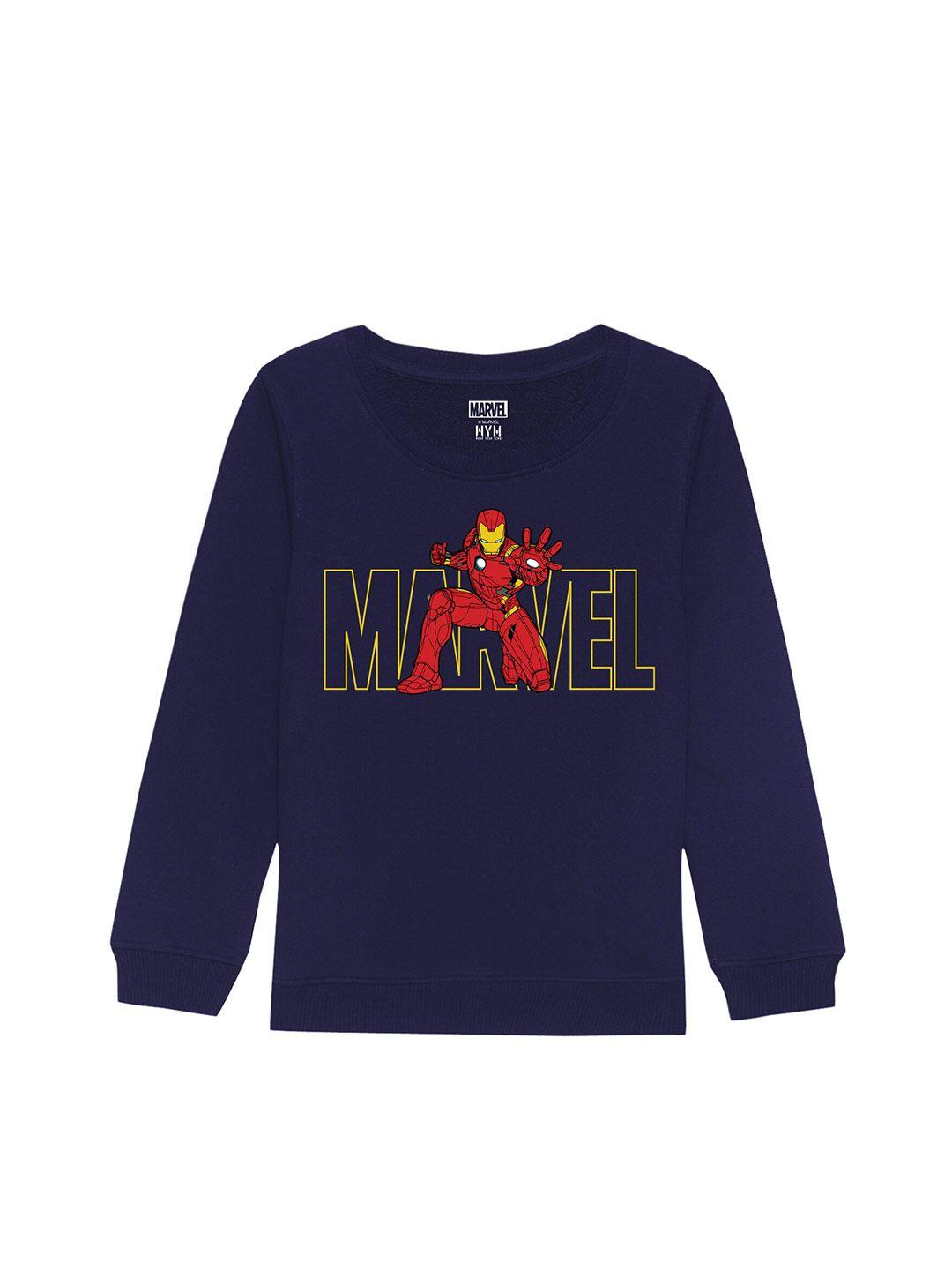 marvel by wear your mind unisex kids printed cotton sweatshirt