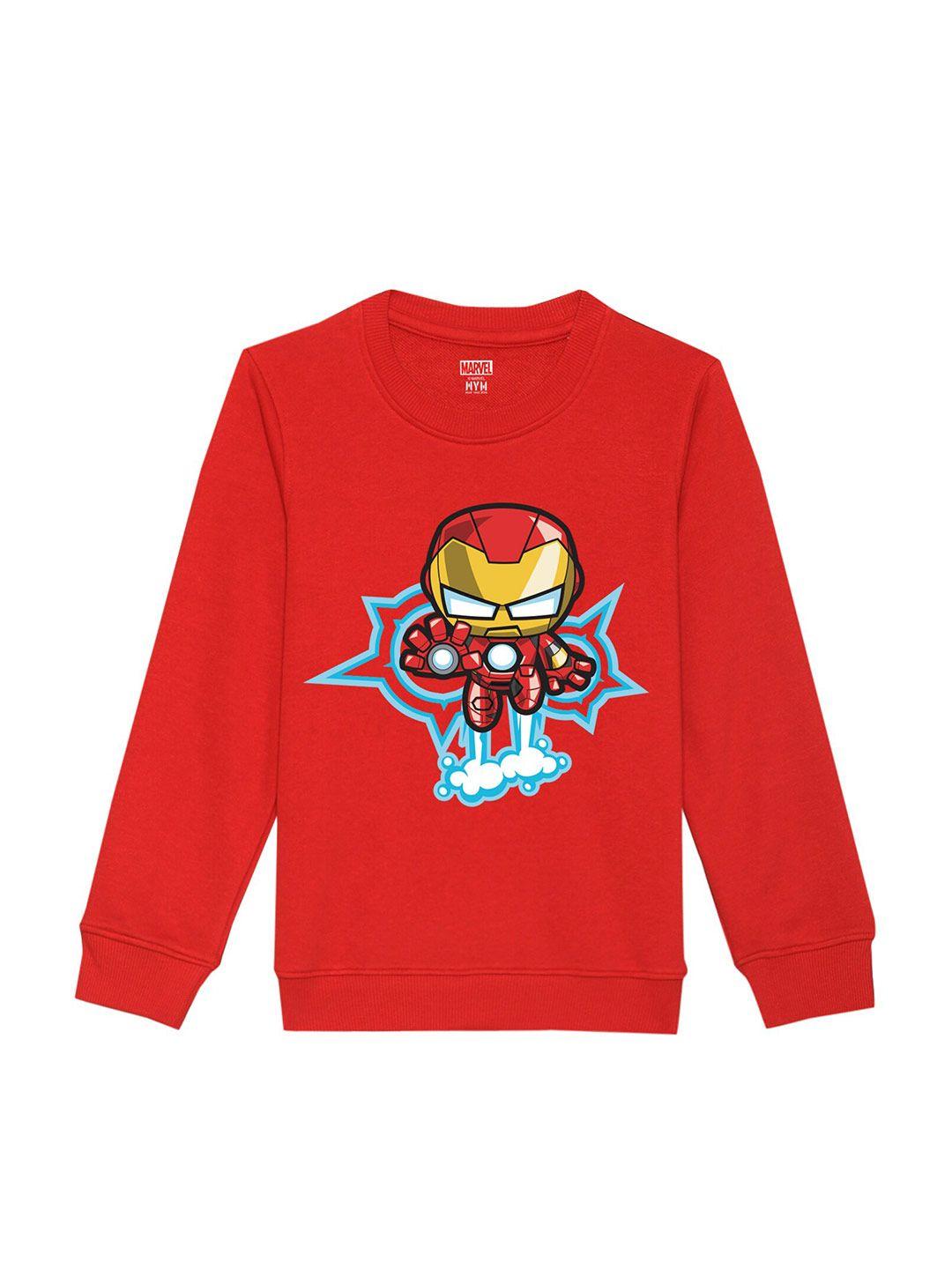 marvel by wear your mind unisex kids printed cotton sweatshirt