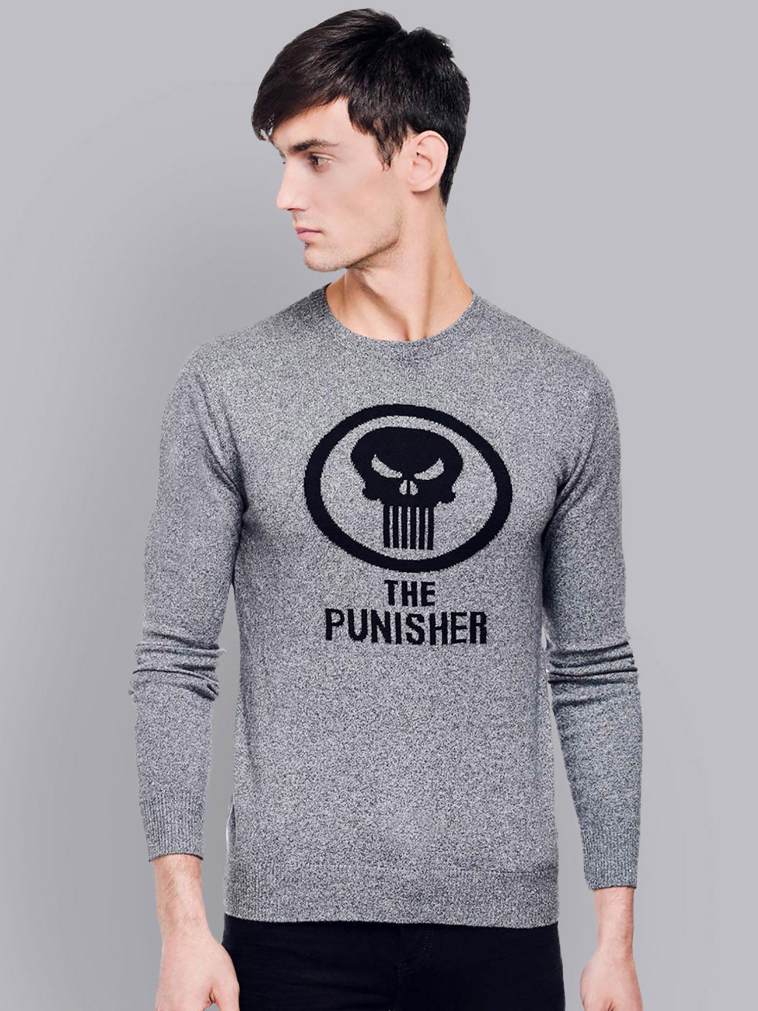 marvel comics featured grey sweater for men