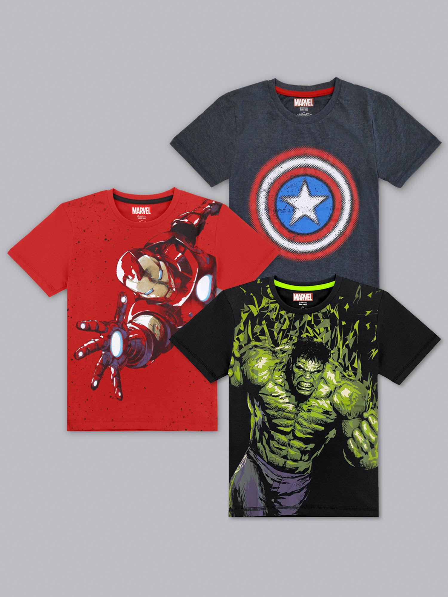 marvel comics featured half sleeve for boys (pack of 3)