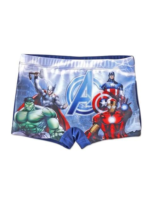 marvel kids blue printed swim shorts