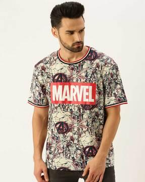 marvel print crew-neck t-shirt