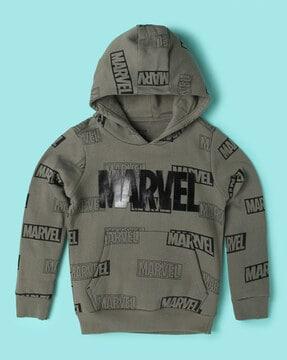 marvel print relaxed fit hoodie