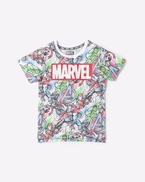 marvel print round-neck t-shirt