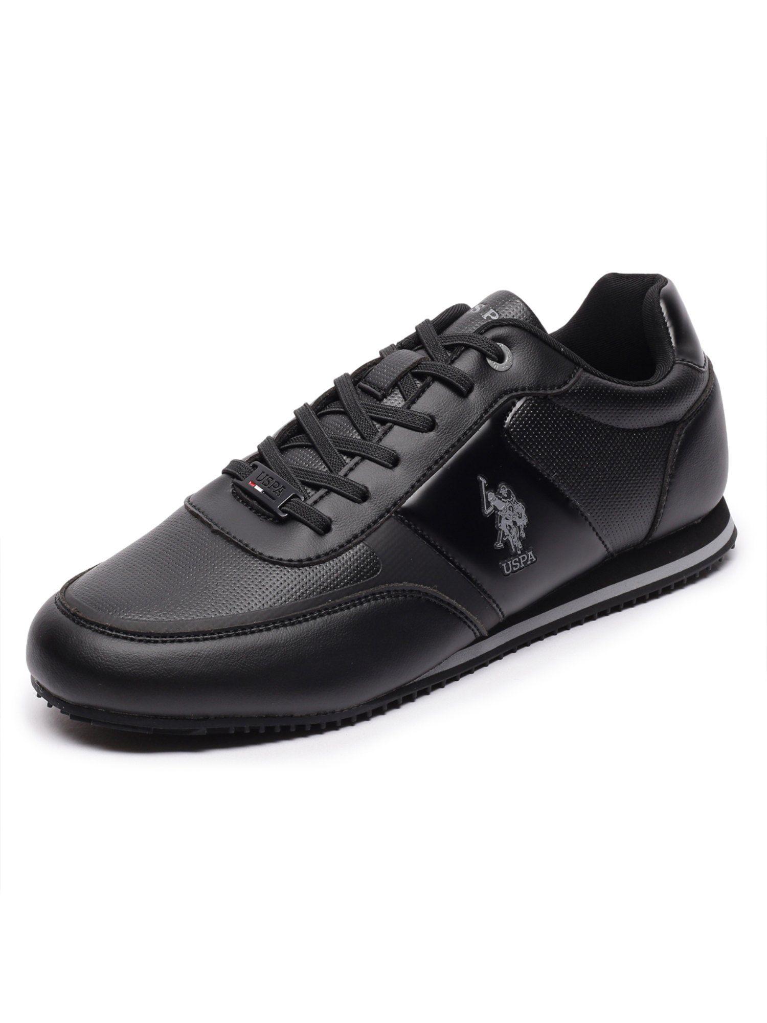 marvin mens casual solid/plain black lace-up sneakers