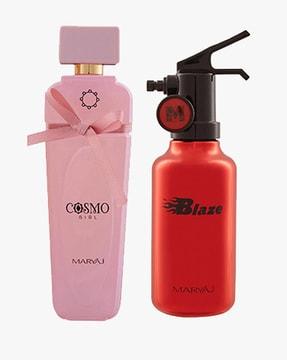 maryaj cosmo girl eau de parfum floral powdery perfume for women & maryaj blaze eau de parfum citrus aromatic perfume for men