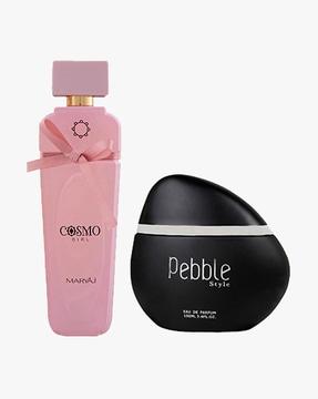 maryaj cosmo girl eau de parfum floral powdery perfume for women & maryaj pebble style eau de parfum spicy woody perfume for men